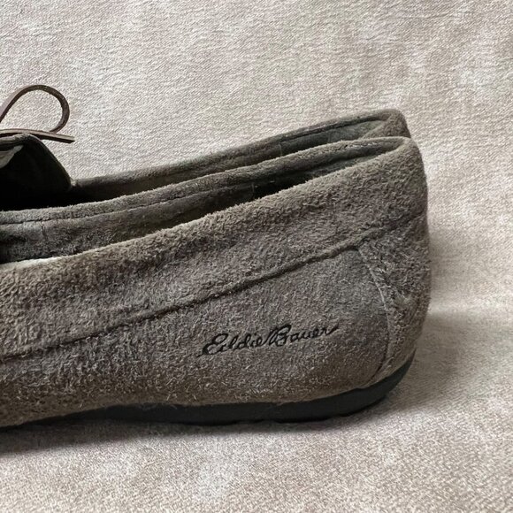 Eddie Bauer Casual Gray Suede Leather Slip On Loafer Sz 10 - Picture 4 of 8
